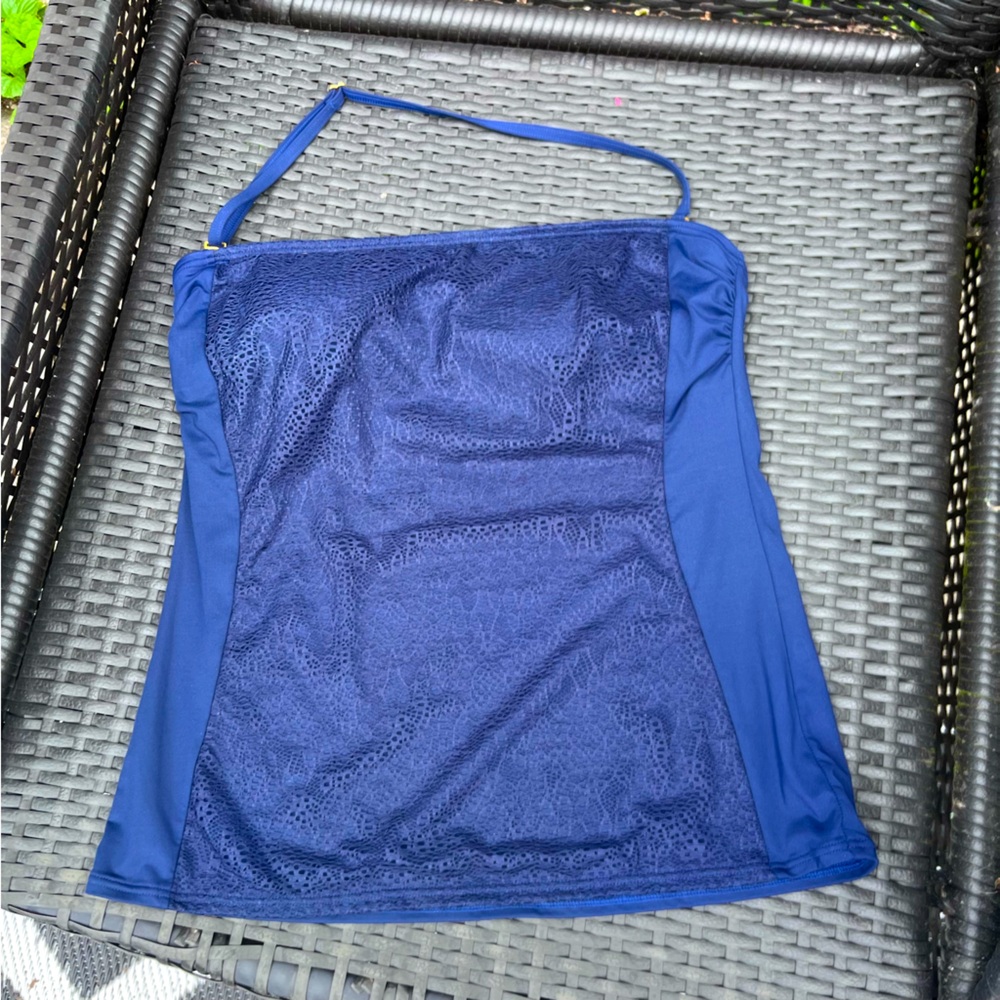 Ivanka Trump Swim Top Blue Lace Tank Top